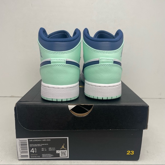 Nike Air Jordan 1 Retro Mid GS “Blue Mint” NEW 2022 - Picture 4 of 4